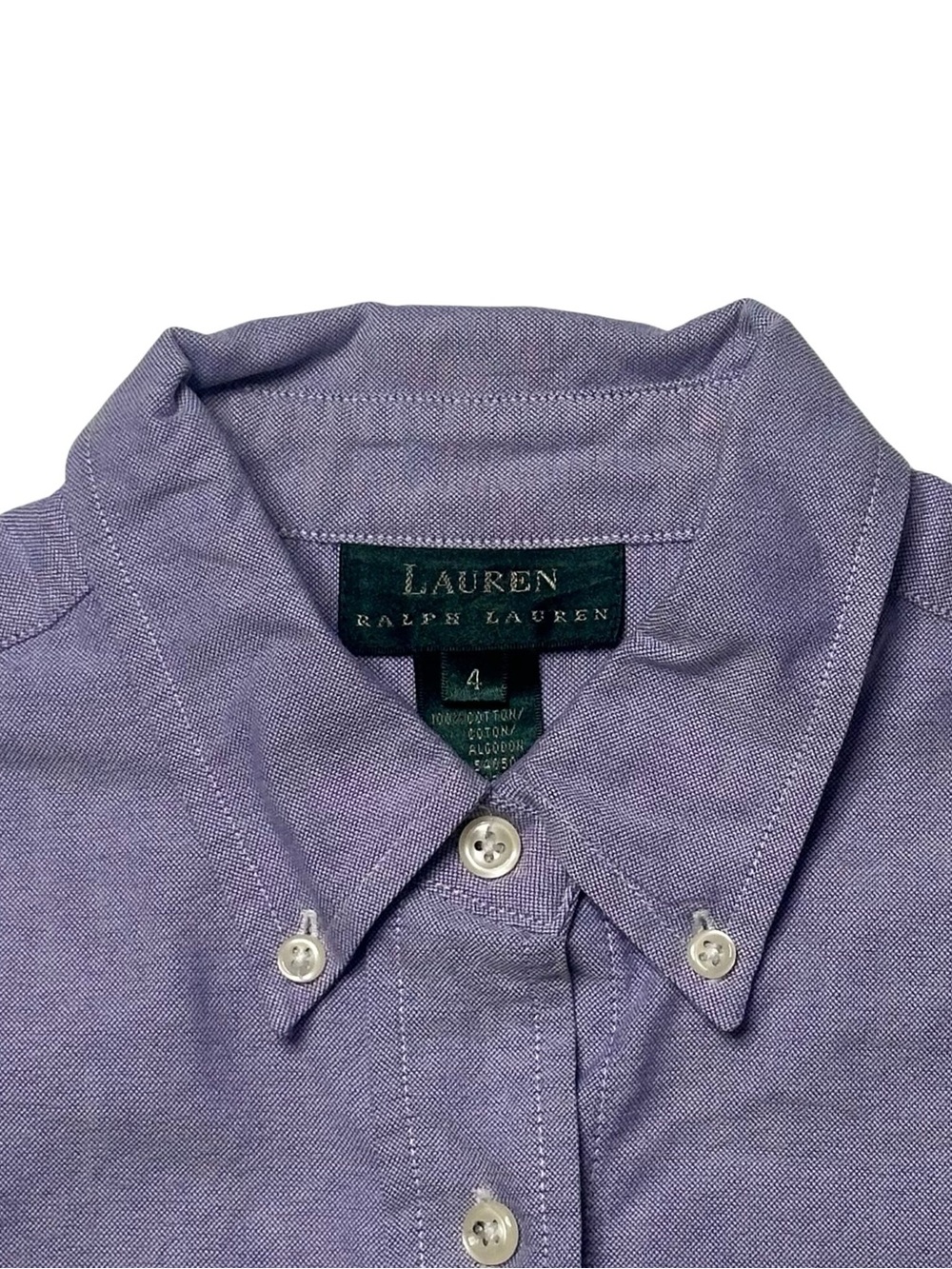 Lauren Ralph Lauren Women’s Light Purple Button-Down Oxford Shirt Size 4